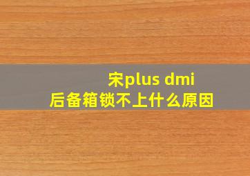 宋plus dmi后备箱锁不上什么原因